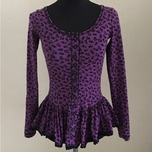 Betsey Johnson Peplum Top XS